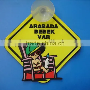 Soft Pvc Sign Baby on Board Car Window Warning Sign With Suction Cup thumbnail-1