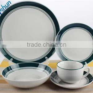 High Grade Dinner Set Porcelain Crockery Items With Color Band thumbnail-5