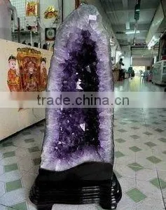 Natural Rock Amythest Crystal Geode thumbnail-1