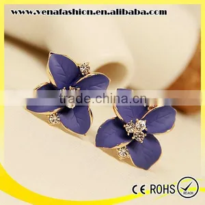 Vogue Cheap Flowers Diamonds Charming Jewelry Earring thumbnail-1