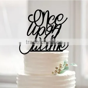 New Custom Personalized Bride and Groom Words Silhouette Wedding Cake Topper thumbnail-3