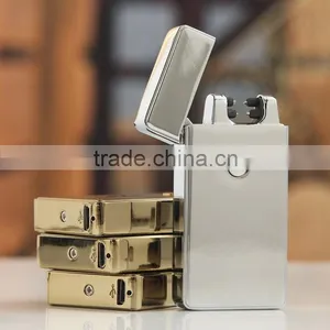 Black Usb Rechargeable Dual Arc Ligter Electric Cigarette Lighter Flameless Big Save thumbnail-2