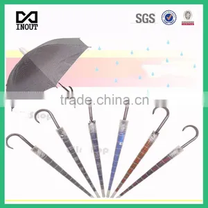 Promotional Auto Open Straight Non Water Drip Case Wooden Umbrella thumbnail-1