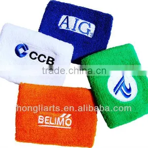 JWD009 Fashion Promotional Embroidery Terry Cotton Wristband thumbnail-1