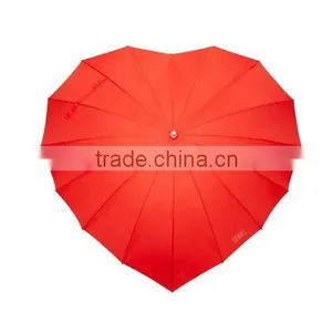 Red Custom Shape Wedding Heart Shape Umbrella thumbnail-1