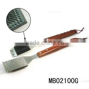 18''wooden Handle Stainless Steel Grill Brush thumbnail-1