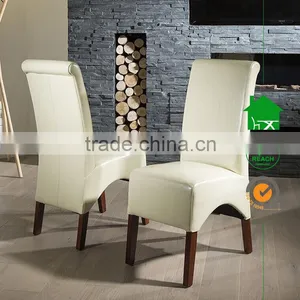 DC-2509 Luxury Modern PU Dining Chairs With Wooden Legs thumbnail-1