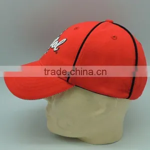High Quality Custom Unisex 6 Panel 100% Cotton Red Embroidered Curved Baseball Cap Wholesale thumbnail-3