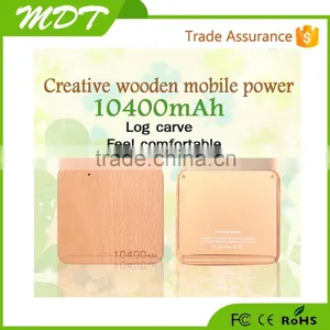 2015 Newest Top Quality Polymer Battery 10400mah Reusable Wood Power Bank thumbnail-3