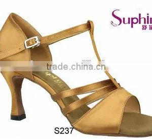 Flesh Satin Professional and Comfortable Women Standard Latin Dance Shoes thumbnail-1