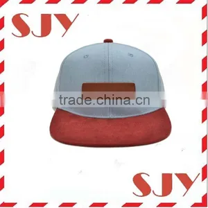 Genuine Leather Strap Custom Leather Patch Snapback Hat thumbnail-3