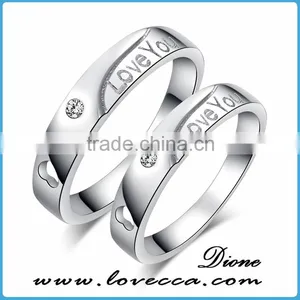 Fashion Design Couple Engagement Ring 925 Silver Diamond Ring thumbnail-2