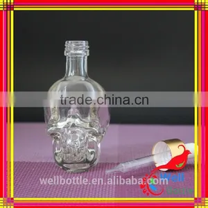 Trande Assurance Pink 30ml Eye Glass Skull Dropper Bottle With Glass Vials thumbnail-4