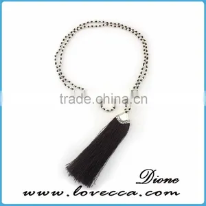 Colorful Natural Imperial Charms Tassel Lariat Necklace Wooden Beads thumbnail-5