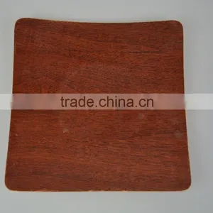 Bauble Red Brown Color China Square Shape Elegance Tea Pastries Gift Square Wooden Dinner Plate thumbnail-1