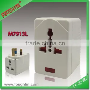 World Travel Adaptor 13A Multi Function Socket Adaptor With Fuse and Light thumbnail-1