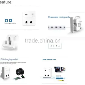 300MBPS IEEE802.11b Standard Glass Cover Mini in Wall Wifi Access Point Wifi AP thumbnail-4