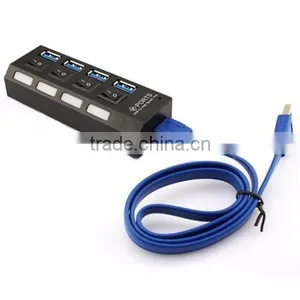 2016 Blue Waving Led Ligted Sparate Switch USB 3.0 Hub 4 Ports thumbnail-1