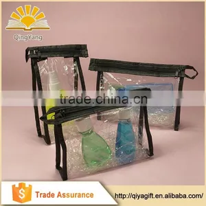 Fashional Custom Printing Clear Cosmetic Transparent Pvc Plastic Bag With Metallic Zipper thumbnail-1