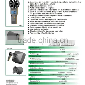 AZ8916 Handheld Anemometer LCD Display 0.2~30 M/S Digital Wind Speed Meter thumbnail-6