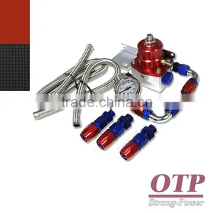Red&Blue PSI Fuel Pressure Regulator Oil Gauge Hoses for Toyota Supra 7MGTE 2JZGTE thumbnail-1
