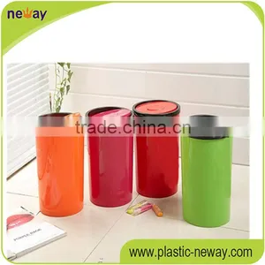 Swing Lid PP Eco-Friendly Standing 10L Fancy Decorative Mini Dustbin thumbnail-1