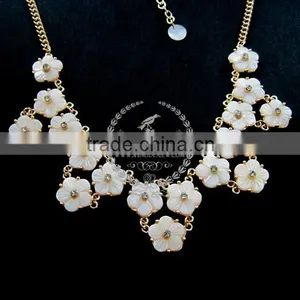 Vintage White Shell Flower Chunky Choker Fashion Women Statement Necklace Jewelry 2013 6390023 thumbnail-2