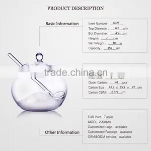 High Borosilicate Handmade Glass Canning Jars Glass Mason for 150ml thumbnail-2