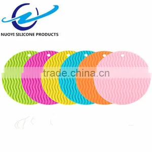 Silicone Drink Place Mats Potholder Round Table Cushion Wave Designing Anti Slip Pot Holder Waterproof Coaster thumbnail-6