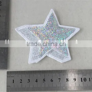 Hot Selling Custom 3d Star Pattern Sequin Patch Embroidery Trim Polyester Material for Wholesale thumbnail-6