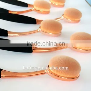 2017 Hot Sale 10pcs Cosmetic Brush Foundation Oval Makeup Brush Set thumbnail-4