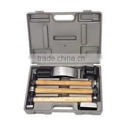 7-PC WOODEN HANDLE HAMMER & DOLLY SET thumbnail-1