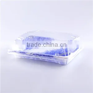 Blue Square Compartment Plastic Food Serving Trays Trays Disposable for Restaurants thumbnail-3
