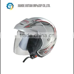 DOT Open Face Helmet With Colorful Design SILVER COLOR thumbnail-1
