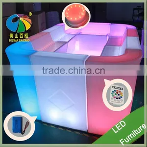 New Model Led Bar Tables Plastic PE Bar Table Commercial Furnitures for Bar Ktv Club Restaurant thumbnail-6