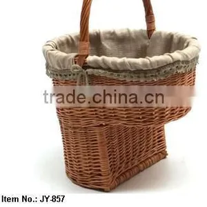 Honey Wicker Handle Basket Stair Shape thumbnail-1