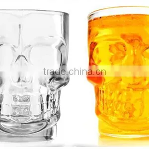 High Clear Skull Glass Mug Skull Beer Stein thumbnail-1
