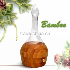 Elegant Bamboo Glass LED Aroma Diffuser Nebulization Essential Oil Diffuser thumbnail-1