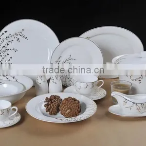 Fine Bone China New Bone China Porcelain Ceramic New Design 36pcs Dinnerware Opal 86pcs Dinner Set thumbnail-1