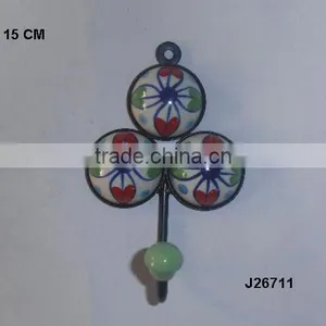 Brass Decorative Hook With Ceramic Tiles thumbnail-1