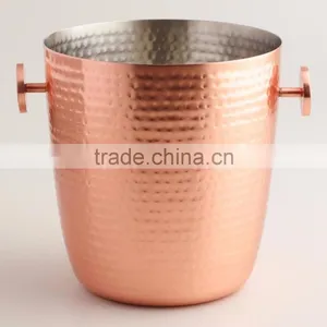 Copper Hammered Antique Metal Bar & Party Wine Ice Bucket thumbnail-1