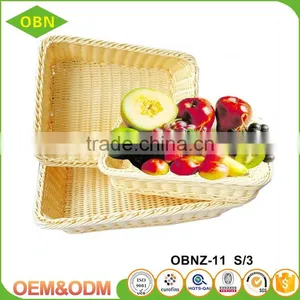 Custom Cheap Stackable Woven Heated Durable Rising Square Plastic Bread Fruit Basket thumbnail-1
