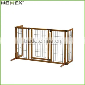 Wood Pet Gate Large Pet Fence w Pet Door Homex_BSCI Factory thumbnail-1