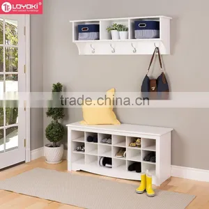 Entryway Cube Shelf With Coat Hook Wood Cubes Furniture Wall Storage Organizer Floating Shelf thumbnail-4