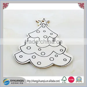 Wooden Carved Xmas Tree DIY Christmas CARD Gift Decorations thumbnail-1