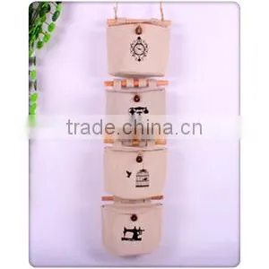 Wholesale Cotton Four Semicircular Hanging Bag With Natural Wood Stick ,and With Picture as Show thumbnail-1