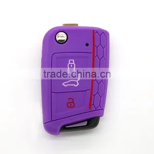 Hot Selling Silicone Case for Key vw Golf 7 Key Case 3 Button Remote Key Cover thumbnail-4