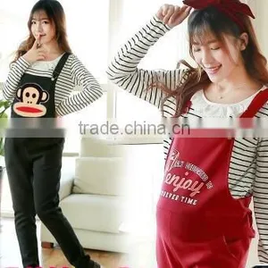 Maternity Spring Spring Fashion Big Yards Pregnant Women Trousers/zipper Suspenders/denim Wear Suspenders thumbnail-2