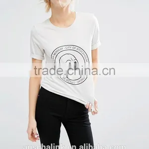 Lady Custom Cheap Fashion Skull Logo t Shirt Made in China thumbnail-1