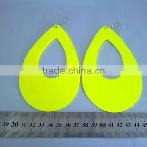 Hollow Out Teardrop Wood Earrings Fashion Oversized Wood Earring thumbnail-1